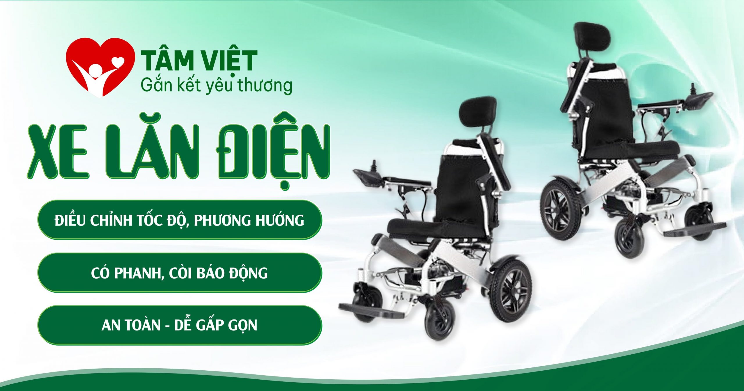 Sản phẩm xe lăn điện tại Tâm Việt có độ bền cao