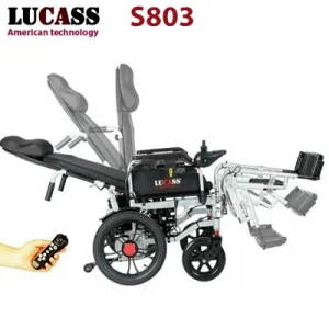 Xe lăn điện ngả nằm tự động, có điều khiển từ xa Lucass S803 (Bình 12AH)