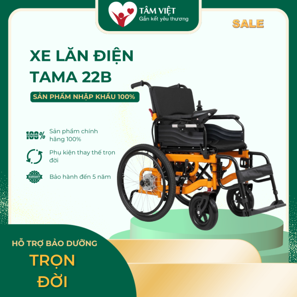 XE LĂN ĐIỆN CAO CẤP TAMA 22B LĂN ĐIỆN LĂN TAY MÀU CAM