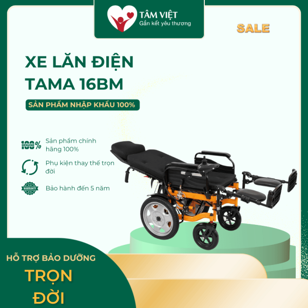 XE LĂN ĐIỆN CAO CẤP TAMA 16BM NGẢ NẰM