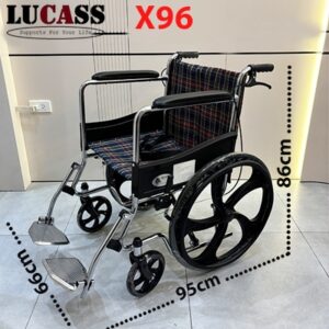 Xe lăn lucass X96 vành đúc, gấp gọn