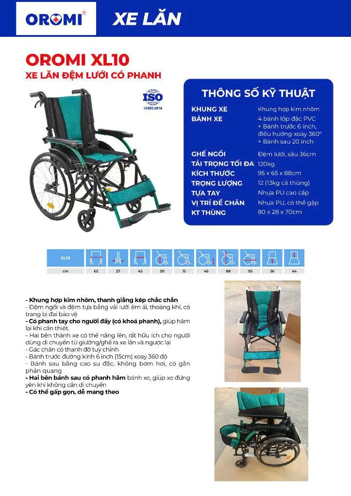 XE LĂN GẤP GỌN, NHẤC GÁC TAY OROMI XL10 XE LĂN GẤP GỌN, NHẤC GÁC TAY OROMI XL10